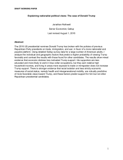 DRAFT WORKING PAPER 1 Explaining nationalist political views