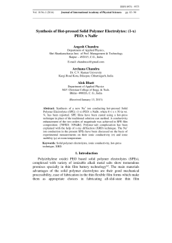 Synthesis of Hot-pressed Solid Polymer Electrolytes: (1