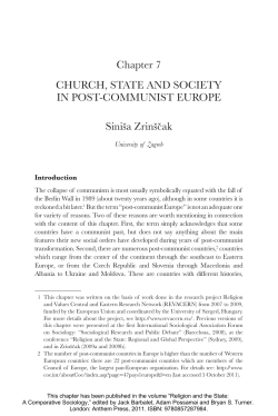 Chapter 7 CHURCH, STATE AND SOCIETY IN POST