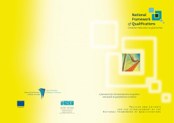 Policies and Criteria for the Establishment of the National