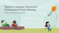 Spanish Language Immersion Parent Meeting