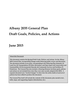 Albany 2035 General Plan Draft Goals, Policies, and Actions June