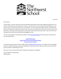 9th Grade Suggested Summer Reading List 2013