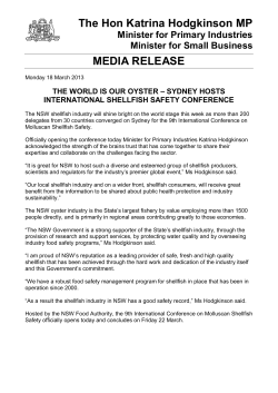 The world is our oyster - Sydney hosts International Shellfish Safety