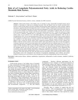 Role of &omega;3 Longchain Polyunsaturated Fatty Acids in