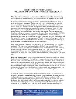 short sale vs foreclosure what is it and how does it affect your credit?