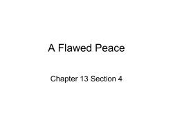 A Flawed Peace - Murrieta Valley Unified