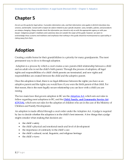Chapter 5 Adoption - Parent Support Services Society of BC