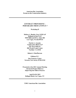 contract provisions &ndash; who reads them anyway