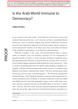Is the Arab World Immune to Democracy?