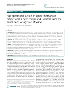 Anti-spasmodic action of crude methanolic extract and a new