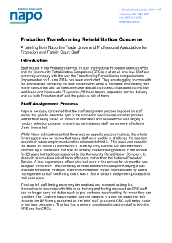 Probation Transforming Rehabilitation Concerns