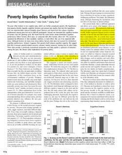 Poverty Impedes Cognitive Function