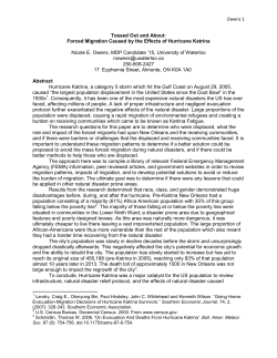 Owens 1 Tossed Out and About: Forced Migration Caused by the