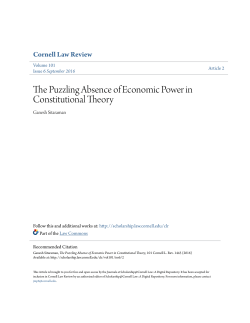 The Puzzling Absence of Economic Power in Constitutional Theory