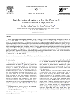 Partial oxidation of methane in Ba0.5Sr0.5Co0.8Fe0.2O3Аd