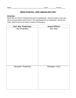 Post-War Predictions Actual Effects Your Predictions Your Notes