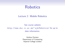 Robotics 0.1 Lecture 2 - Department of Computing