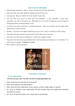 HOW TO GO TO CONFESSION Examine your conscience