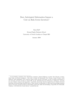 Does Anticipated Information Impose a Cost on Risk