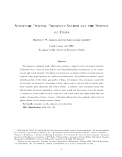 Strategic Pricing, Consumer Search and the Number of Firms