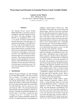Preserving Local Structure in Gaussian Process Latent Variable