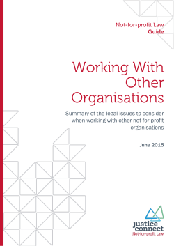 Summary of the legal issues to consider when working with other not