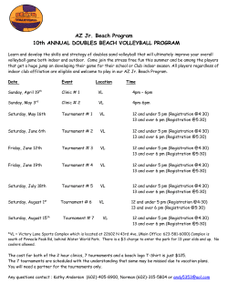 AZ Jr. Beach Program 10th ANNUAL DOUBLES