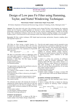 Design of Low pass Fir Filter using Hamming, Taylor, and Nuttel