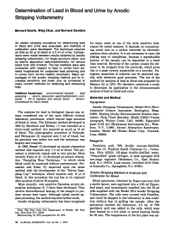 Determination of Lead in Blood and Urine by Anodic