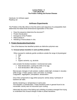 Anfinsen Experiments