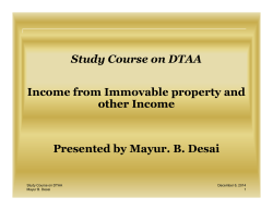 Income from Immovable Properties