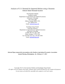 Analysis of US Demand for Imported Melons using