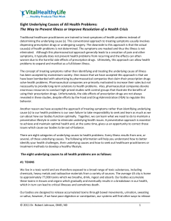 Eight Underlying Causes of All Health Problems