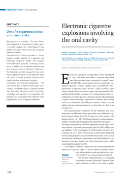 Electronic cigarette explosions involving the oral