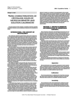 〈696〉 CHARACTERIZATION OF CRYSTALLINE SOLIDS BY
