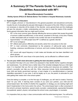Summary of the Parent`s Guide to Learning Disabilities Associated