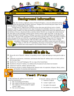 3rd Grade Susan B. Anthony Issue 3.5