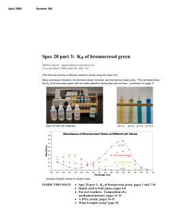 Ka of bromocresol green - University of Waterloo