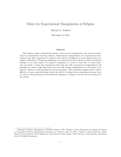 Ethics for Experimental Manipulation of Religion