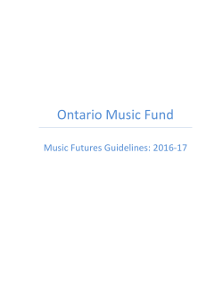 Ontario Music Fund - Ontario Media Development Corporation