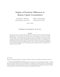 Origins of Persistent Differences in Human Capital Accumulation