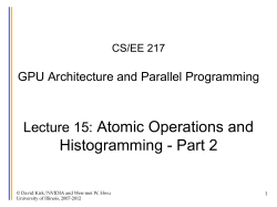 Lecture 15: Atomic Operations and Histogramming - Part 2