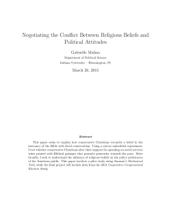 Negotiating the Conflict Between Religious Beliefs and Political