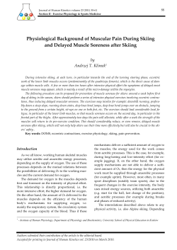 Physiological Background of Muscular Pain During Skiing and