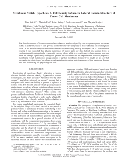 Membrane Switch Hypothesis. 1. Cell Density Influences Lateral