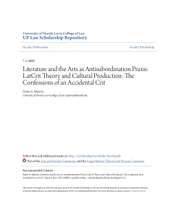 Literature and the Arts as Antisubordination Praxis: LatCrit Theory