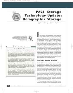 PACS Storage Technology Update: Holographic Storage