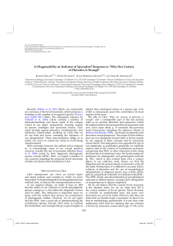 Is Diagnosability an Indicator of Speciation
