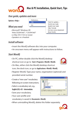 MacOSX and Windows wordQ Quick Start Guide
